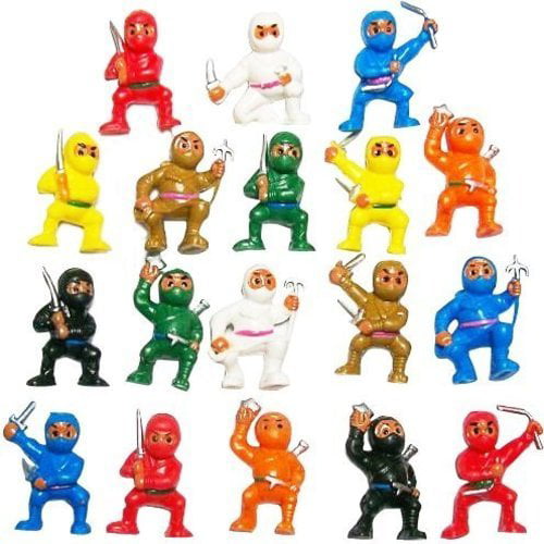 Complete Set of 48 Mini Ninjas Warriors with Storage Bag Karate Fighters Figures Cup Cake Toppers Ninja Kung Fu Martial Arts Men Party Favors rmix 